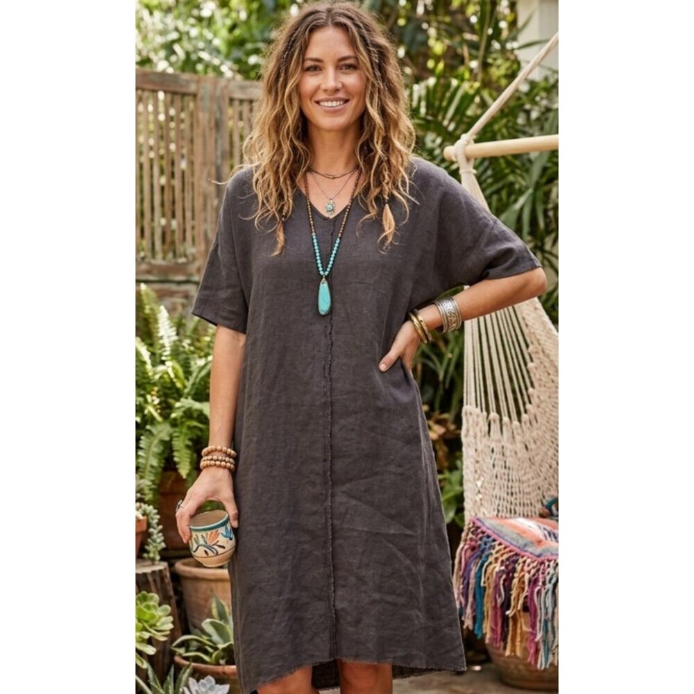 Laura Siegel linen lagenlook midi dress